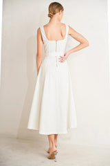 BELLA PORTOFINO WHITE MIDI DRESS
