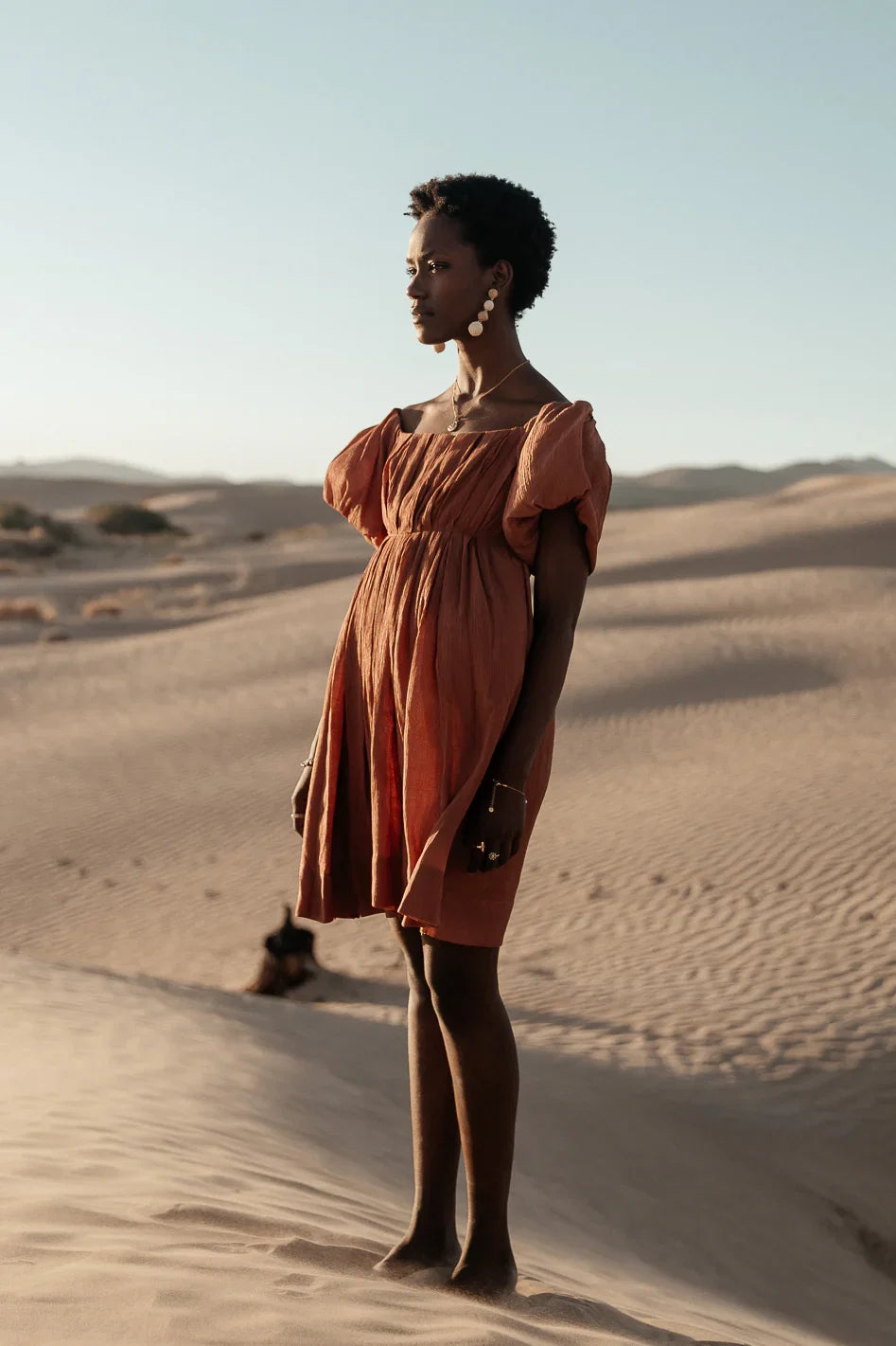 Dasha Textured Mini Dress in Terracotta FINAL SALE