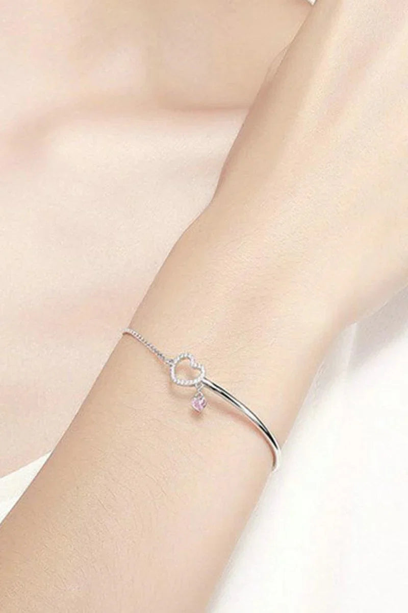Heart Charm Bracelet in Sterling Silver