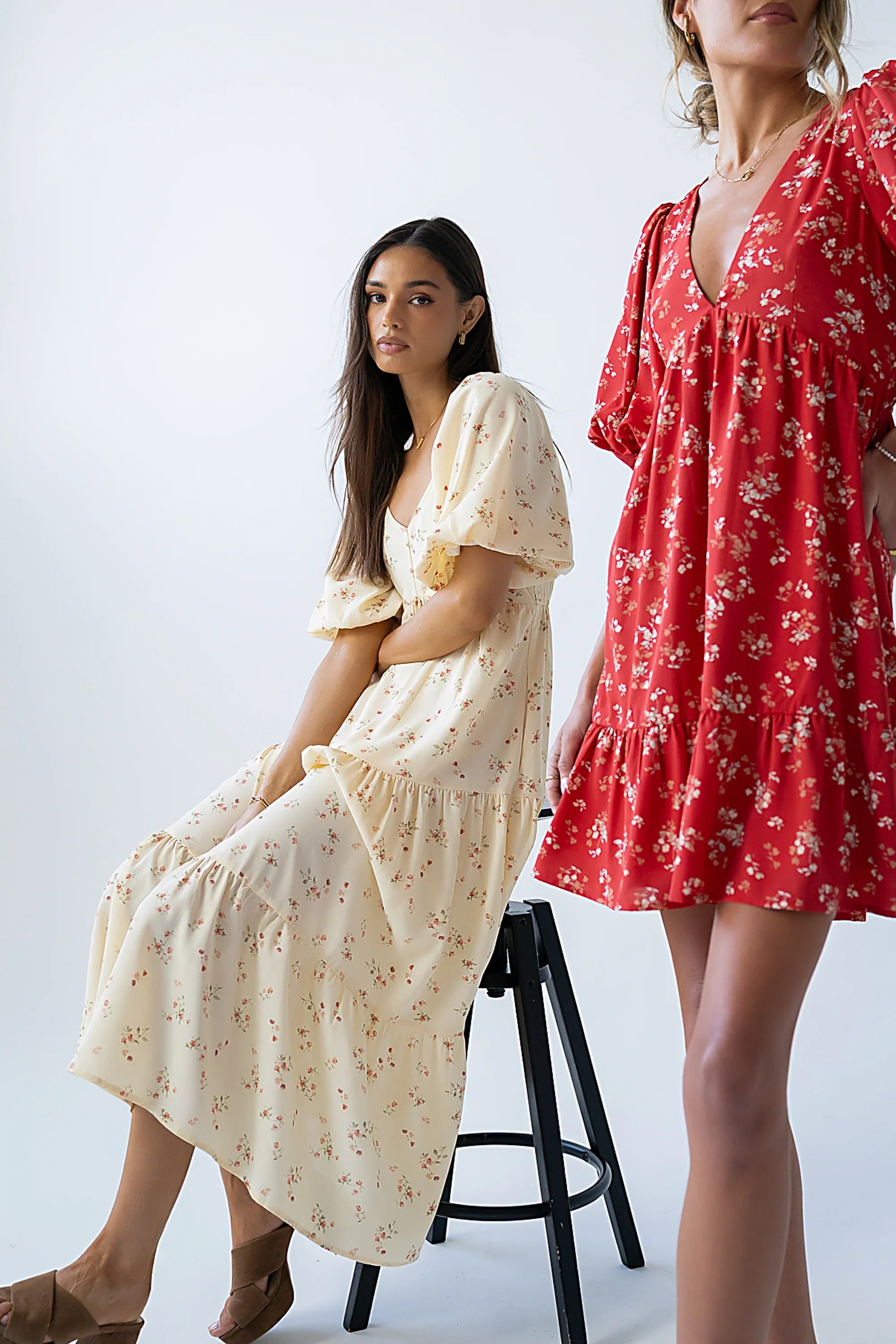 Amy Floral Maxi Dress in Yellow