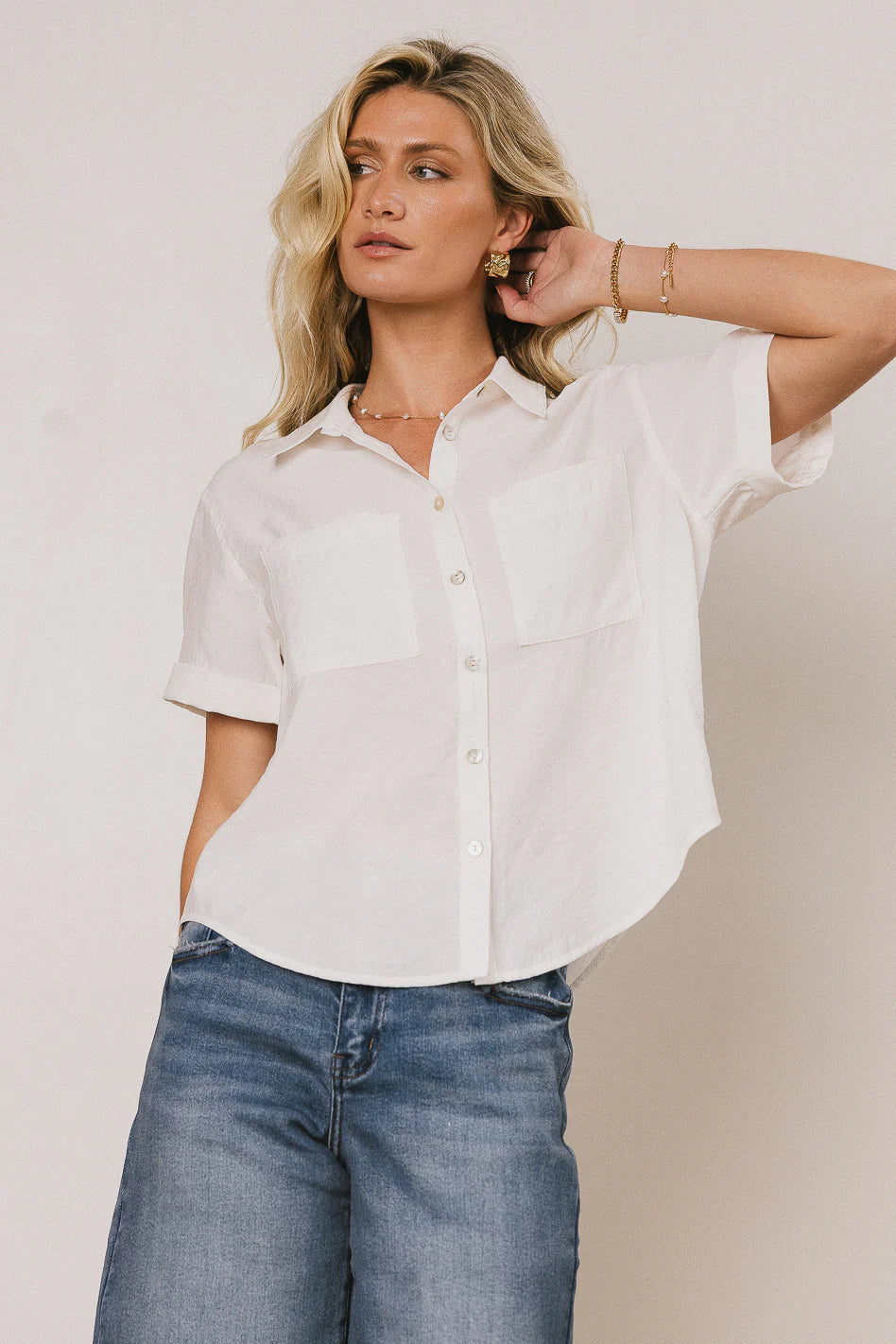 Nash Button Up in White FINAL SALE