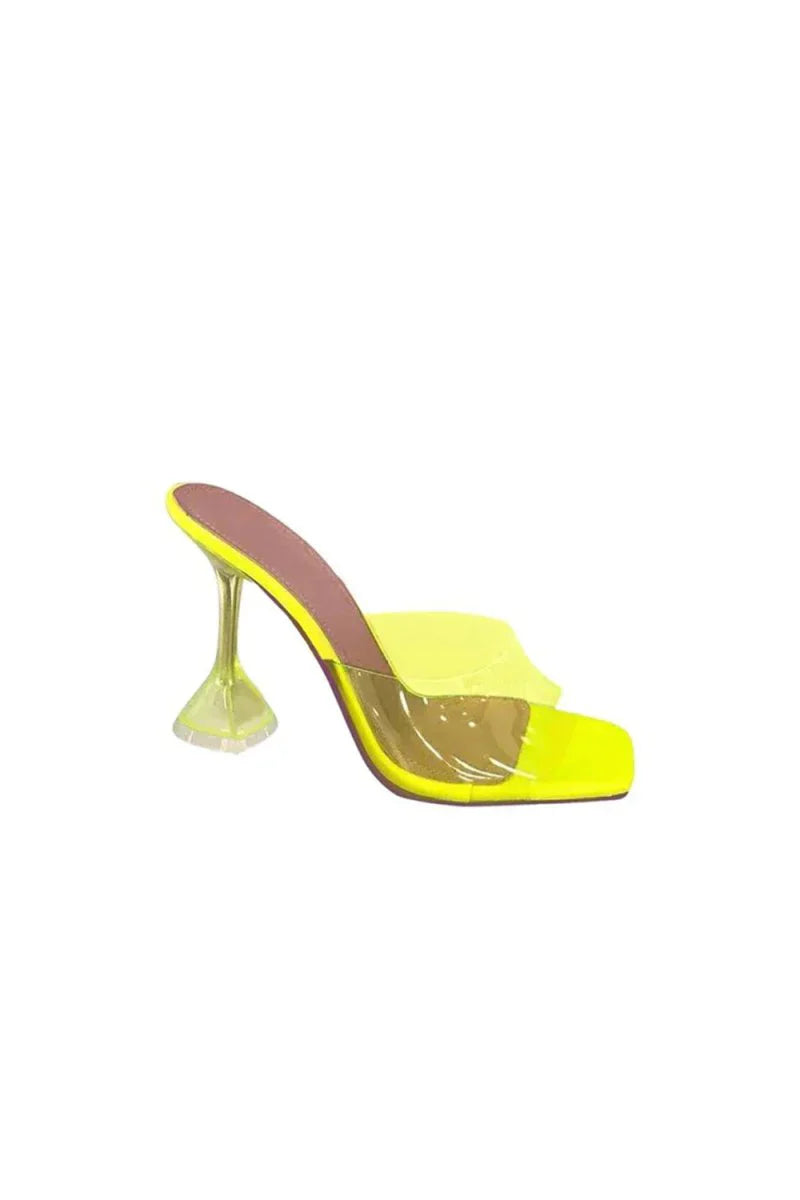 Pink High Heel Naked Mules Sandals