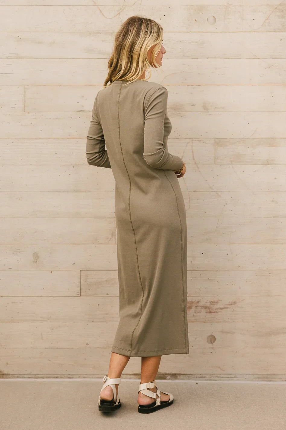 Hollis Ribbed Dress in Olive FINAL SALE