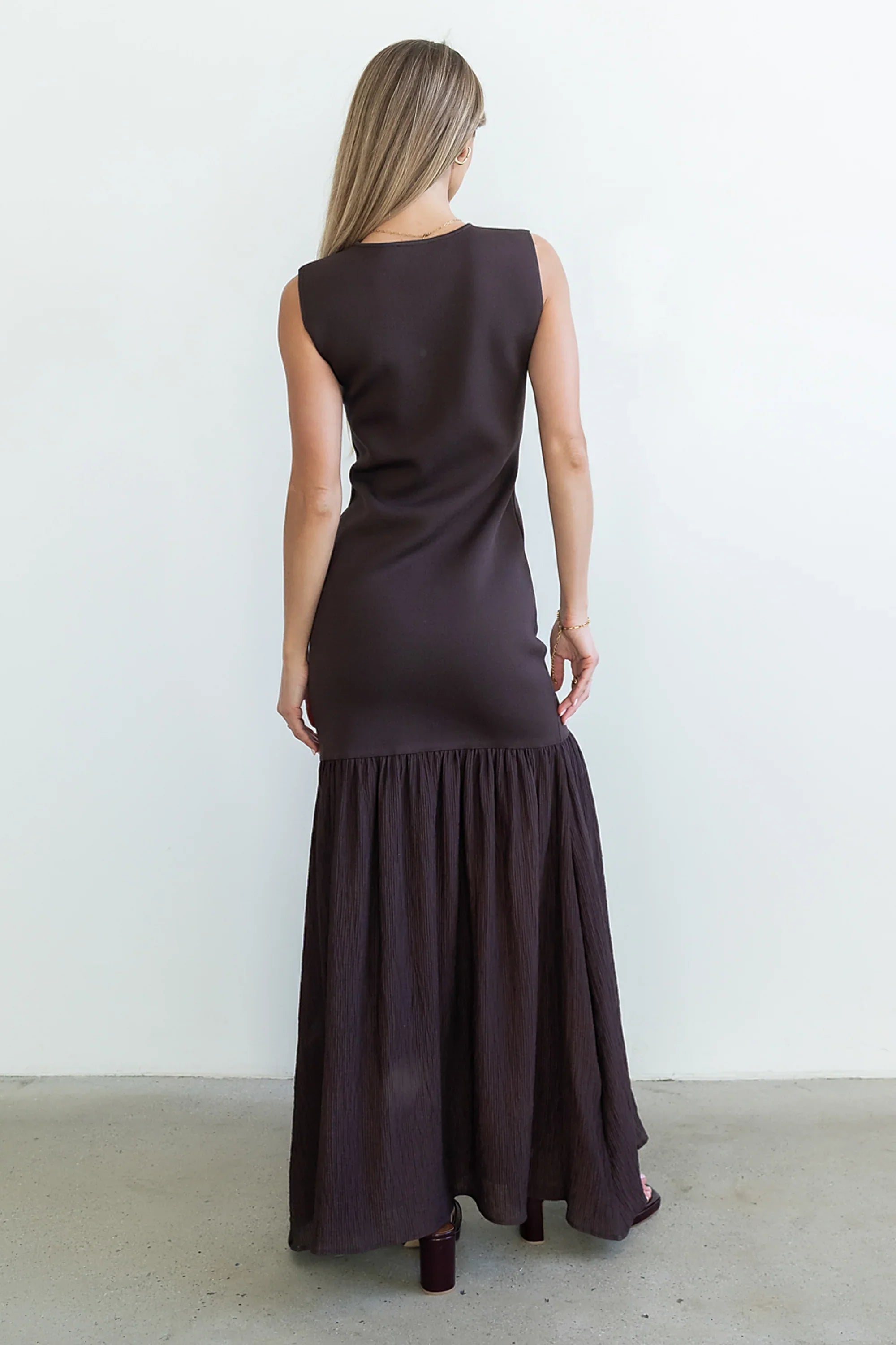 Lindsey Mermaid Maxi Dress in Brown FINAL SALE