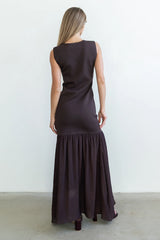 Lindsey Mermaid Maxi Dress in Brown FINAL SALE