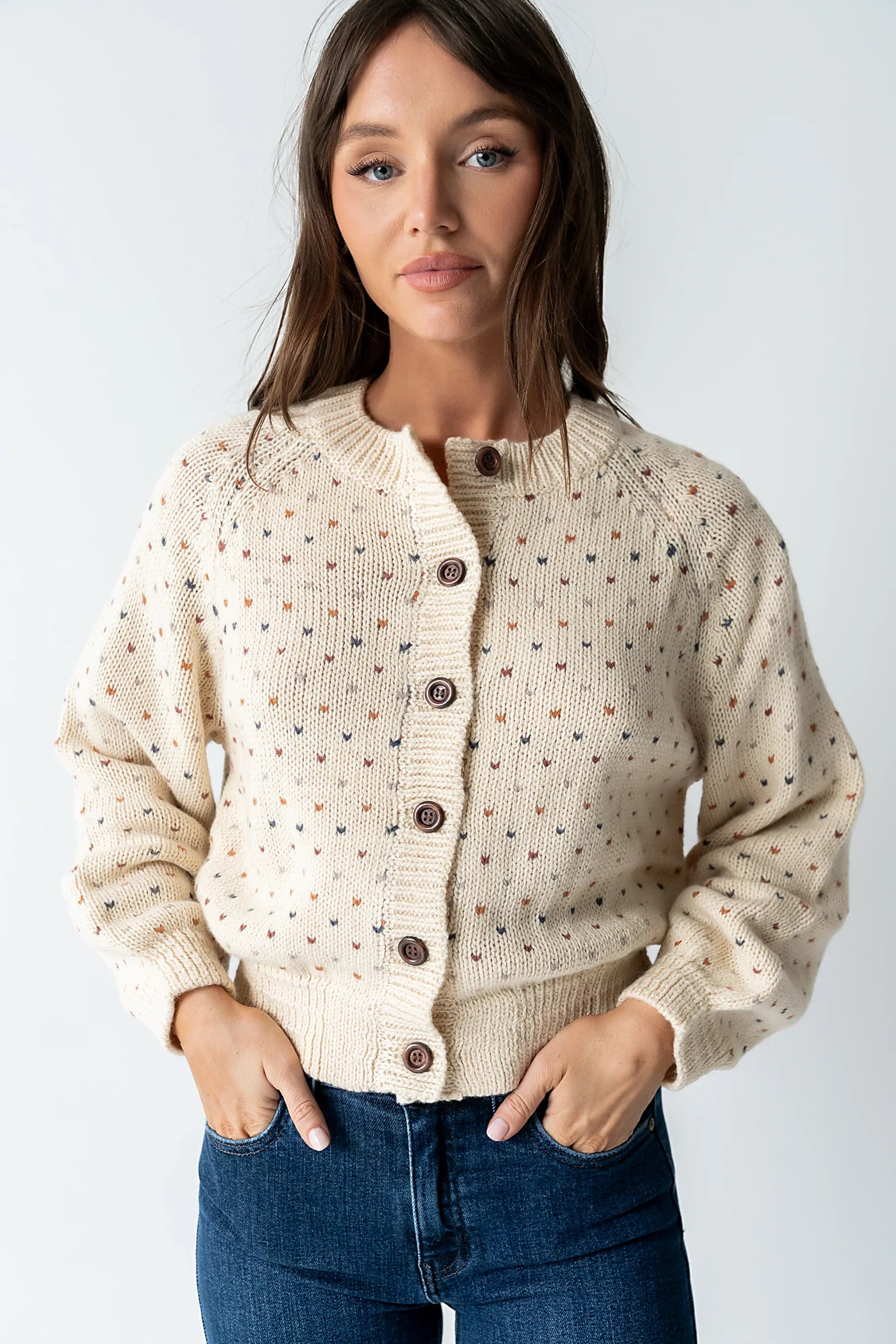 Sophie Knit Cardigan in Beige FINAL SALE