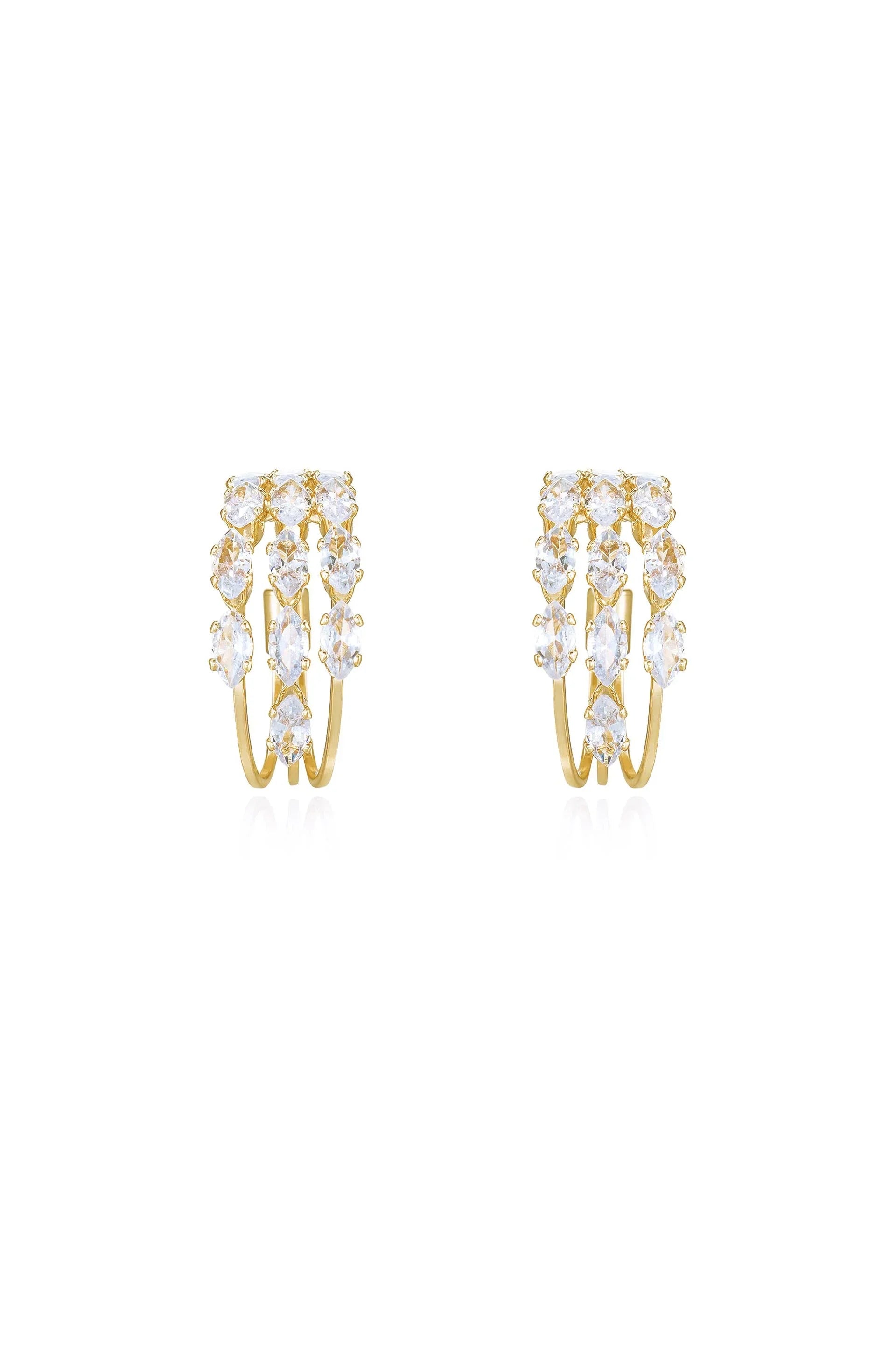 Multi Crystal Huggie Hoop Earrings