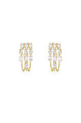 Multi Crystal Huggie Hoop Earrings
