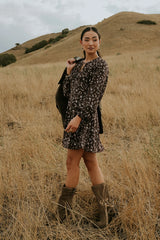 Myles Floral Mini Dress in Burgundy FINAL SALE