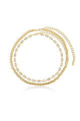 Double The Trouble Crystal Chain Necklace Set