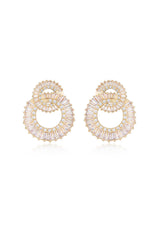 Rotating Circles Crystal Earrings