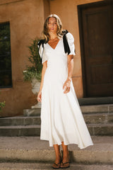 Nellie Drop Waist Maxi Dress in Cream