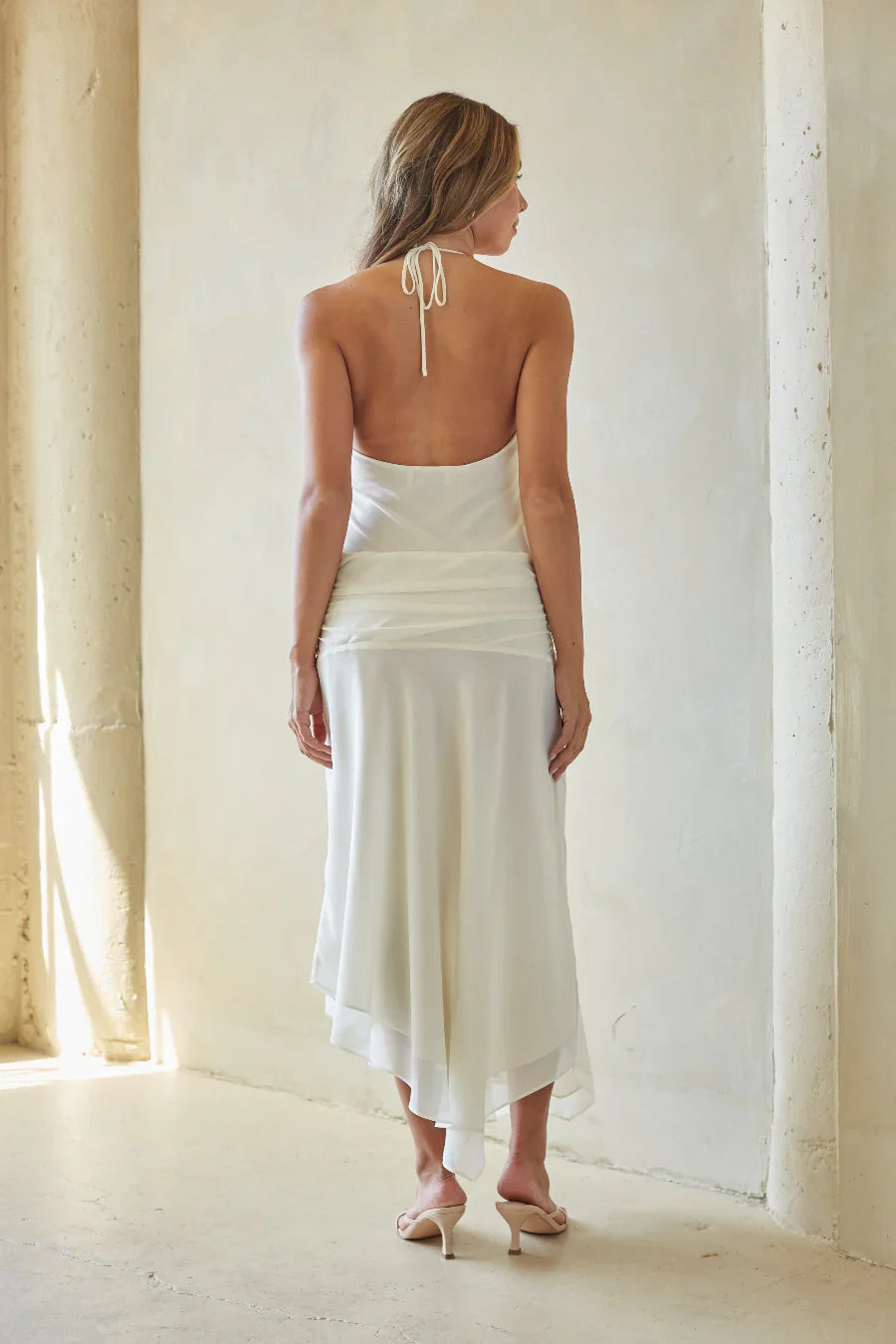 Cora Mesh Halter Midi Dress