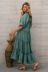 Corinne Tiered Maxi Dress in Blue FINAL SALE