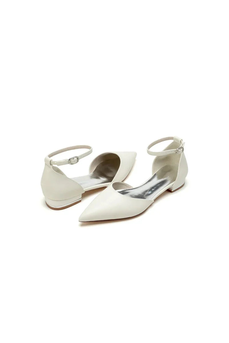Simple Ankle Strap Buckle Kitten Heels