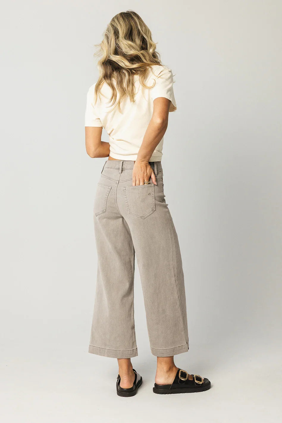 Oliver Extra Wide Leg Jeans in Gray FINAL SALE