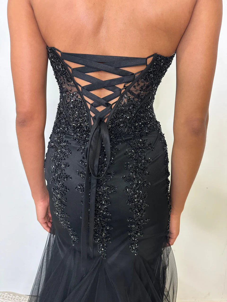 Blakely Gown Strapless Embellished Corset Tulle Dress