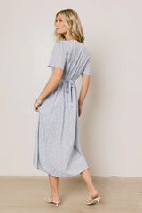 Kade Floral Midi Dress in Blue FINAL SALE