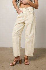 Lisette Barrel Jeans in Cream FINAL SALE