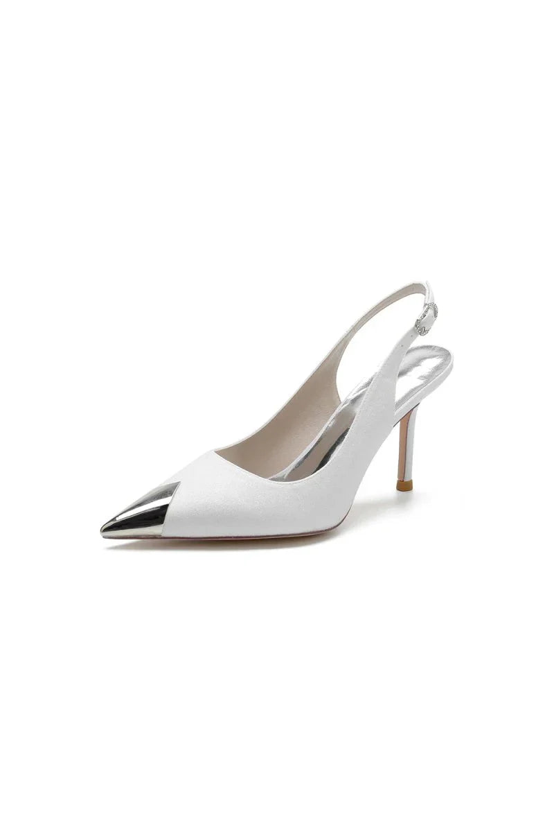 Sequin Slingback Metallic Pointed Toe High Heels