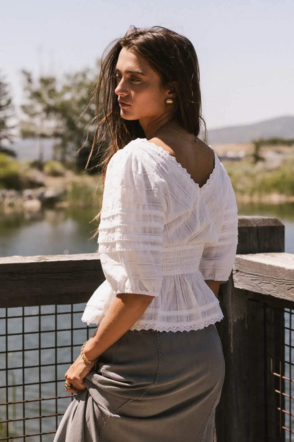 Nika Lace Ruffle Blouse FINAL SALE