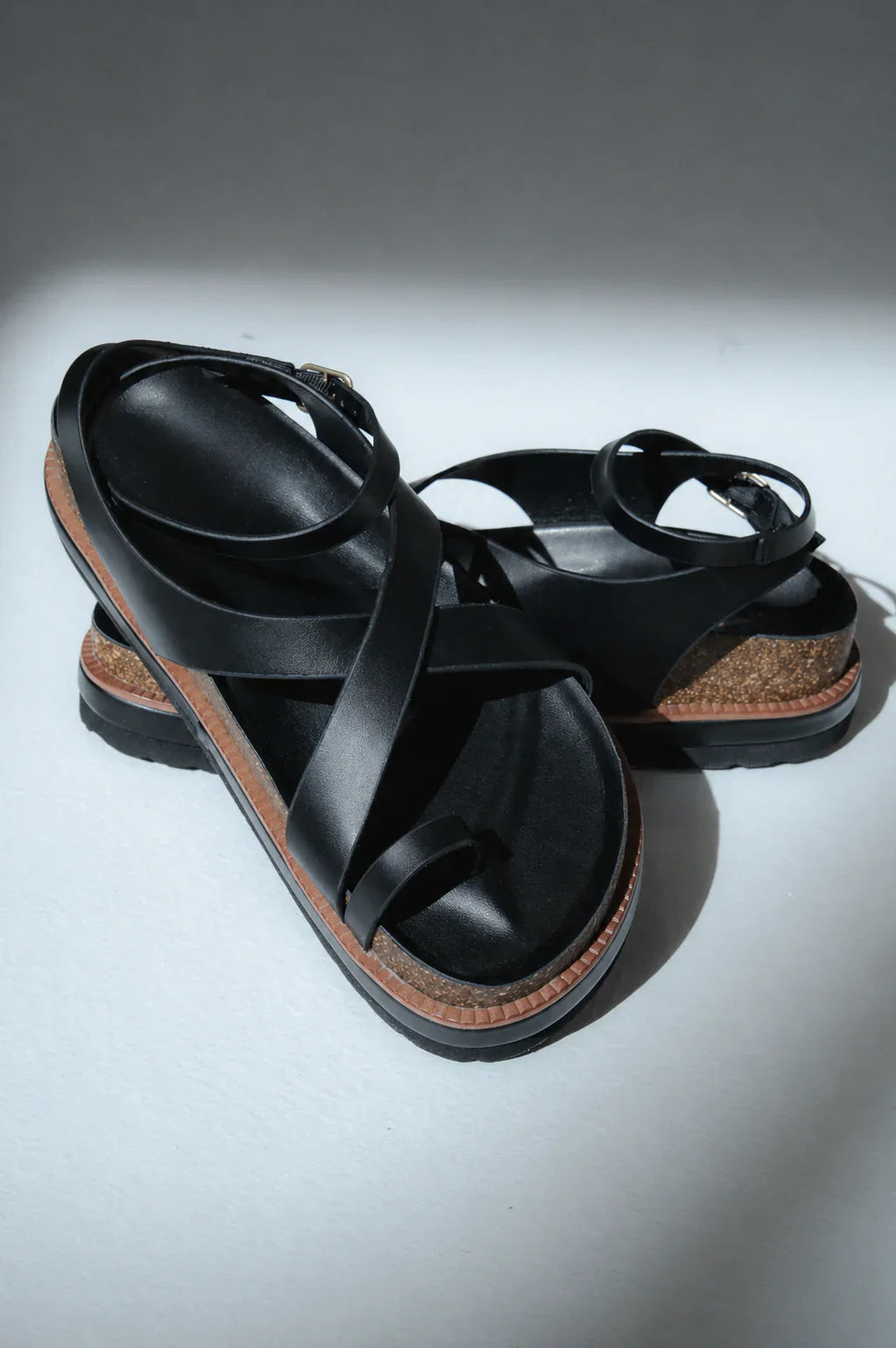 Carol Strappy Sandal in Black
