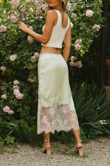 Frankie Asymmetrical Skirt in Lime FINAL SALE