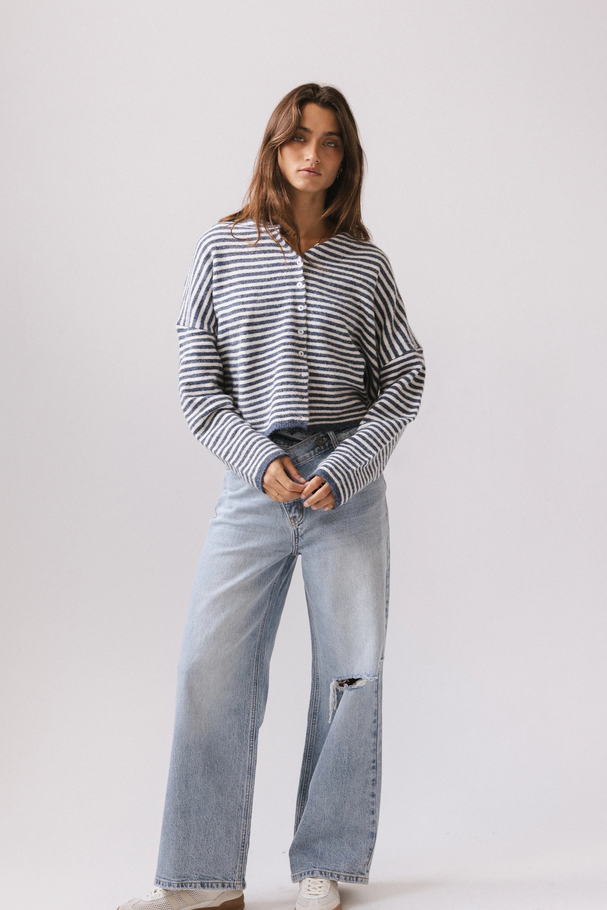 Lyla Crossover Wide Leg Jeans