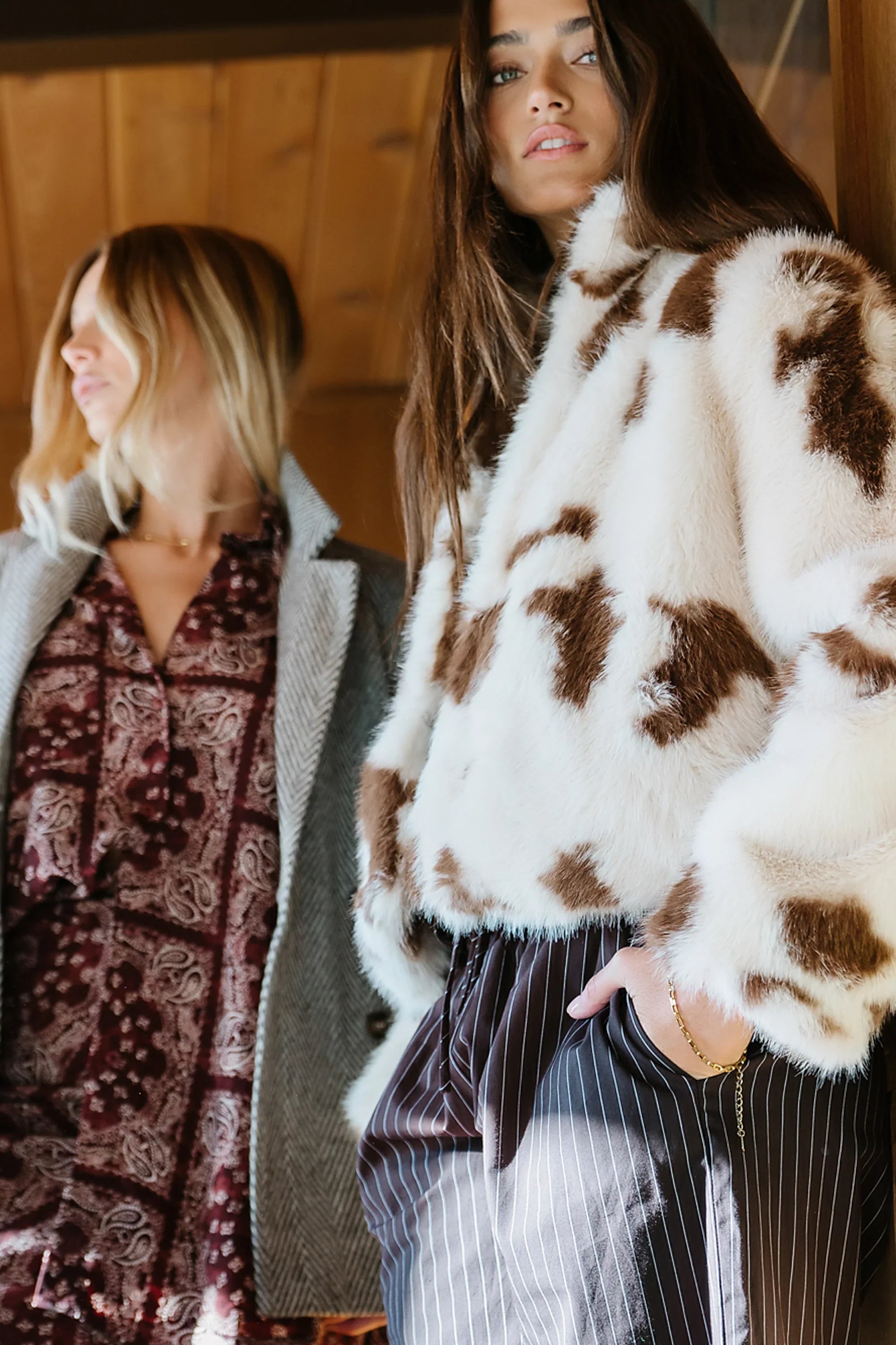 Ollie Cropped Faux Fur Coat