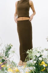 Opal Textured Skirt in Brown