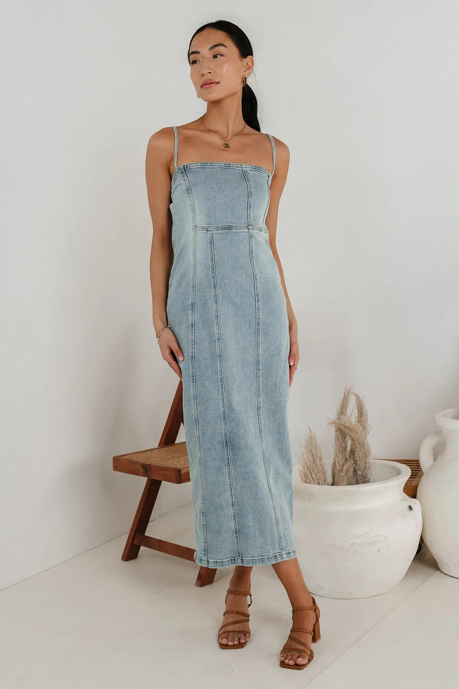 Maxine Denim Midi Dress FINAL SALE