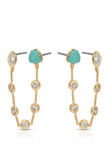 Double Piercing Turquoise Earrings