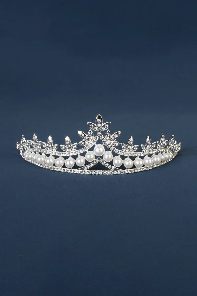 Rhinestone Pearl Wedding Tiara