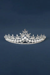 Rhinestone Pearl Wedding Tiara