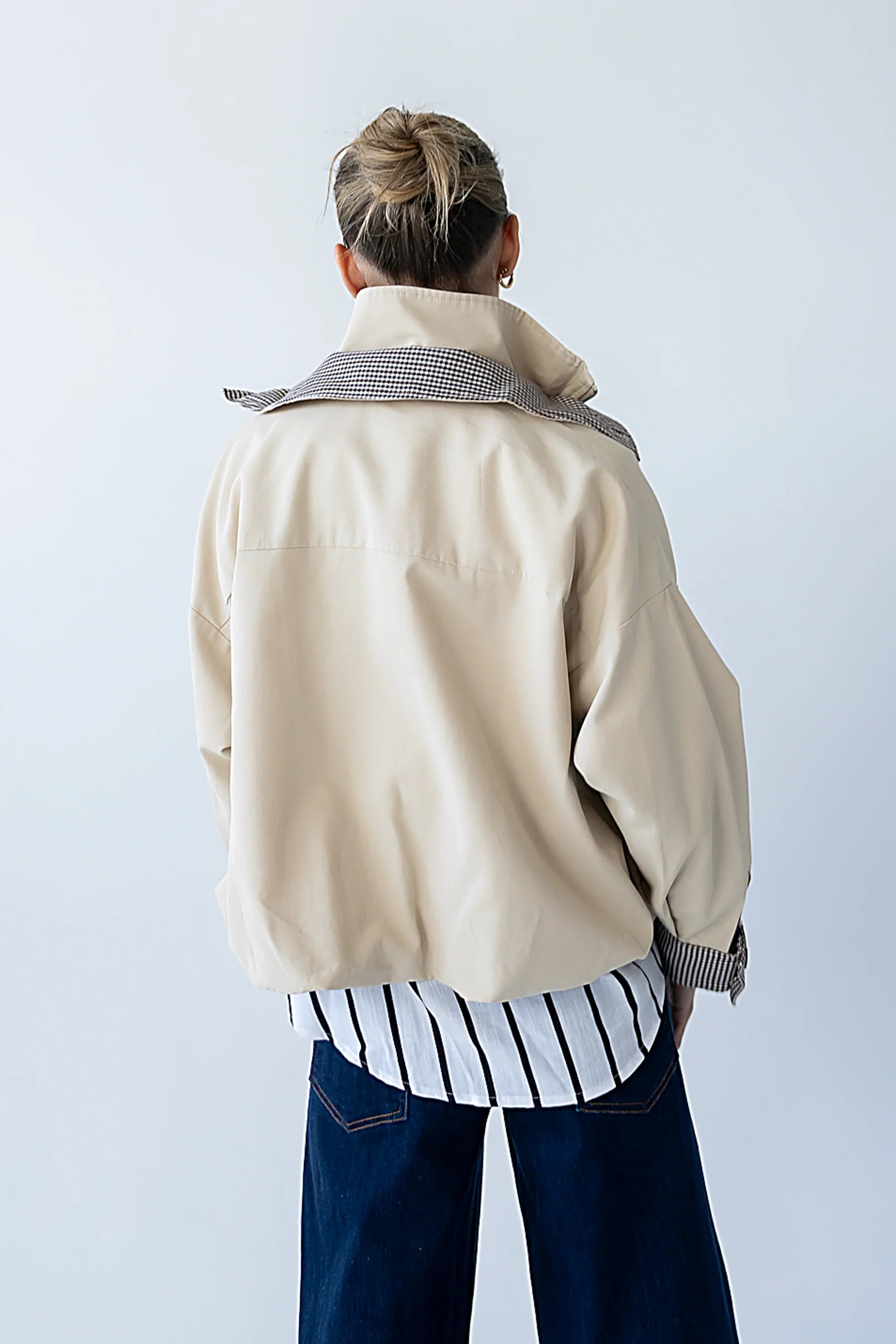 Colette Oversized Trench Jacket in Khaki