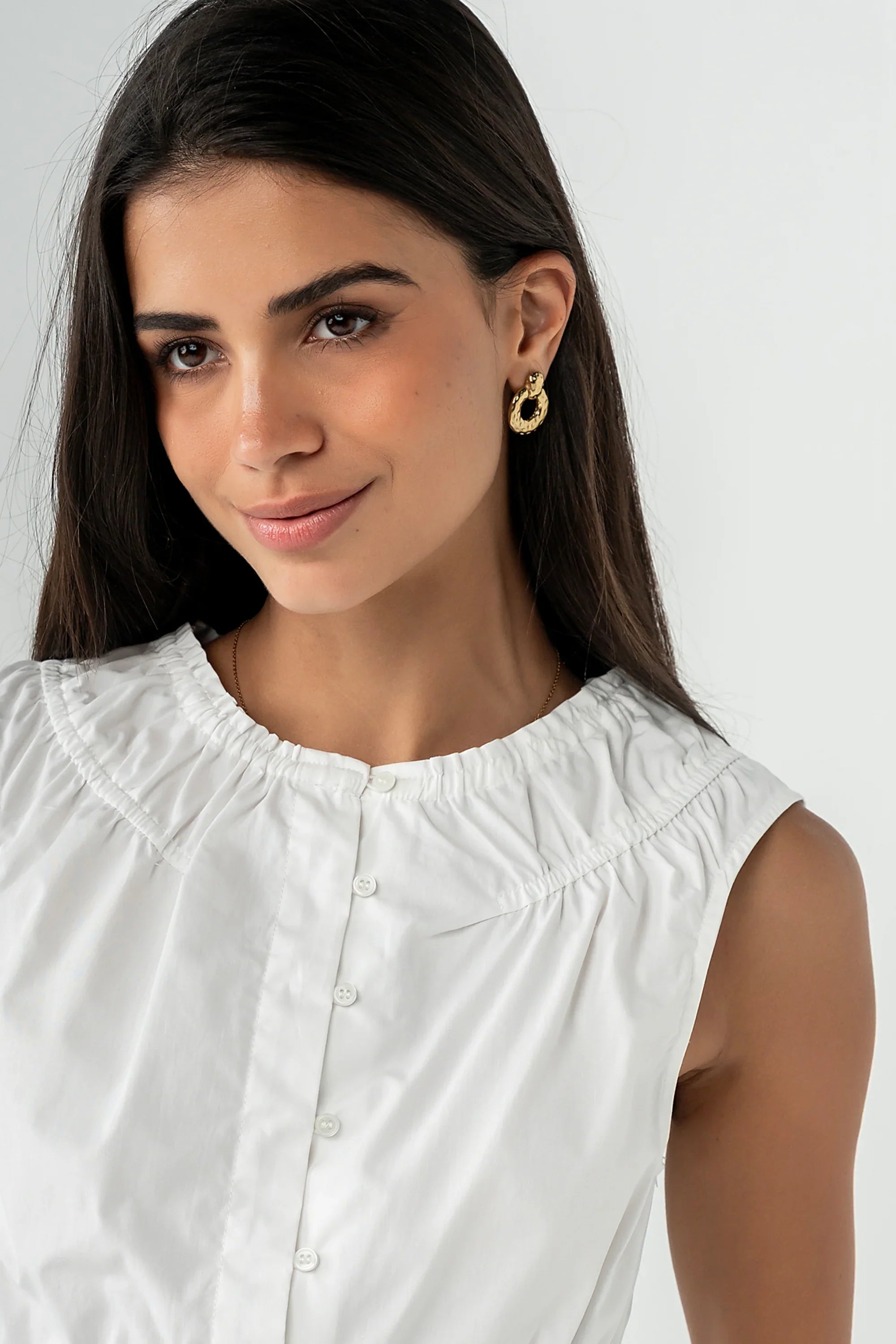 Tamika Ruched Top in White