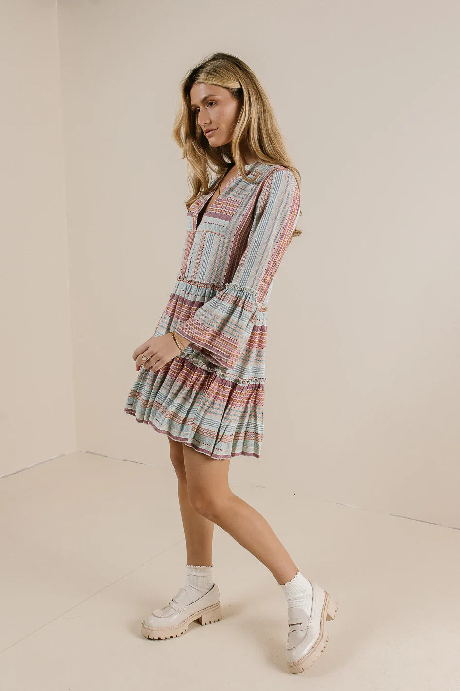 Striped Textured Mini Dress FINAL SALE