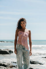Berkley Lace Trim Tank in Mauve