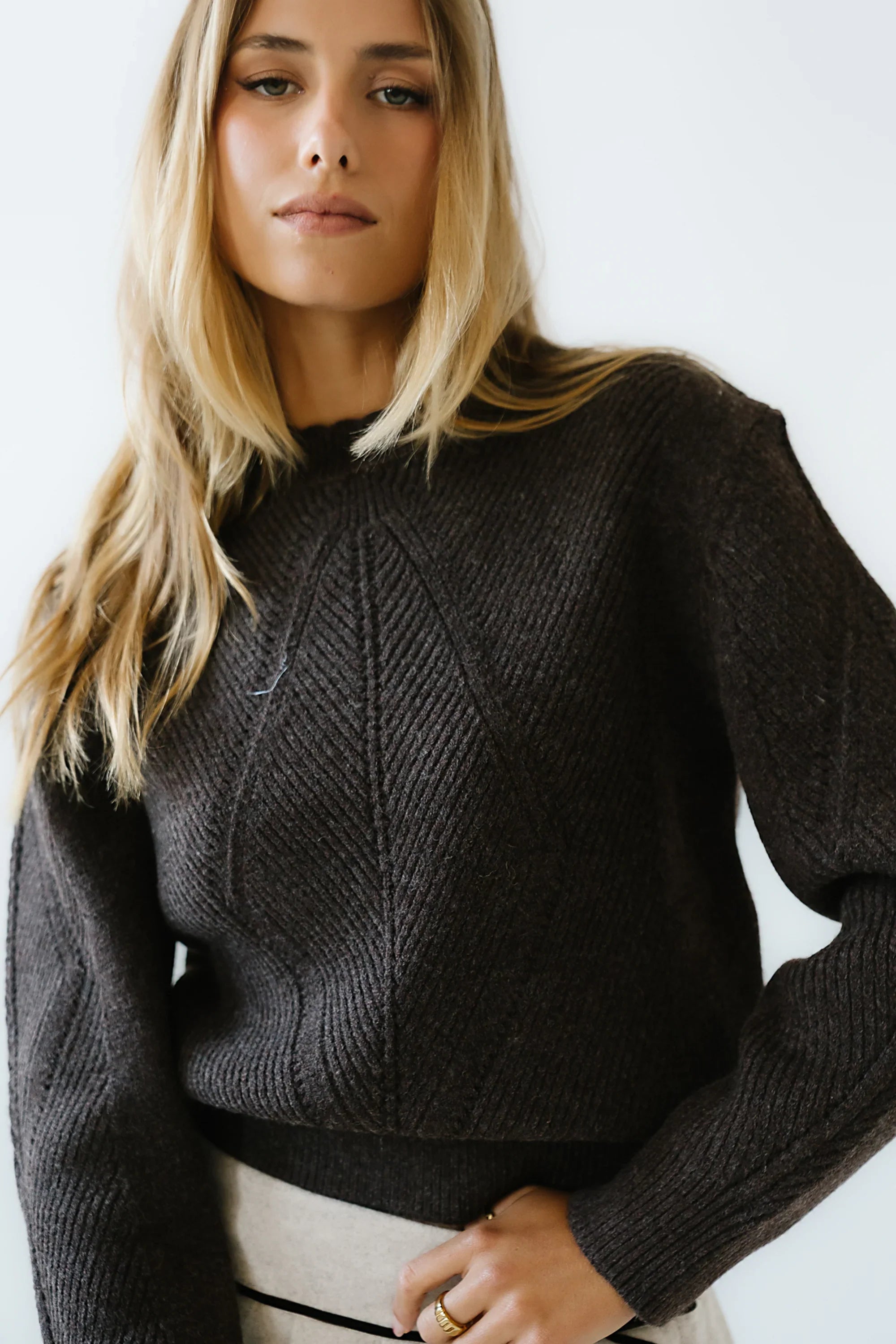Bostyn Knit Sweater in Brown FINAL SALE