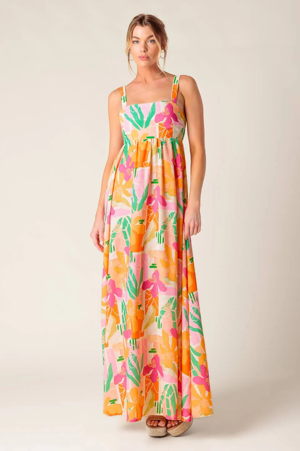 BON VOYAGE MAXI DRESS PINK ORANGE
