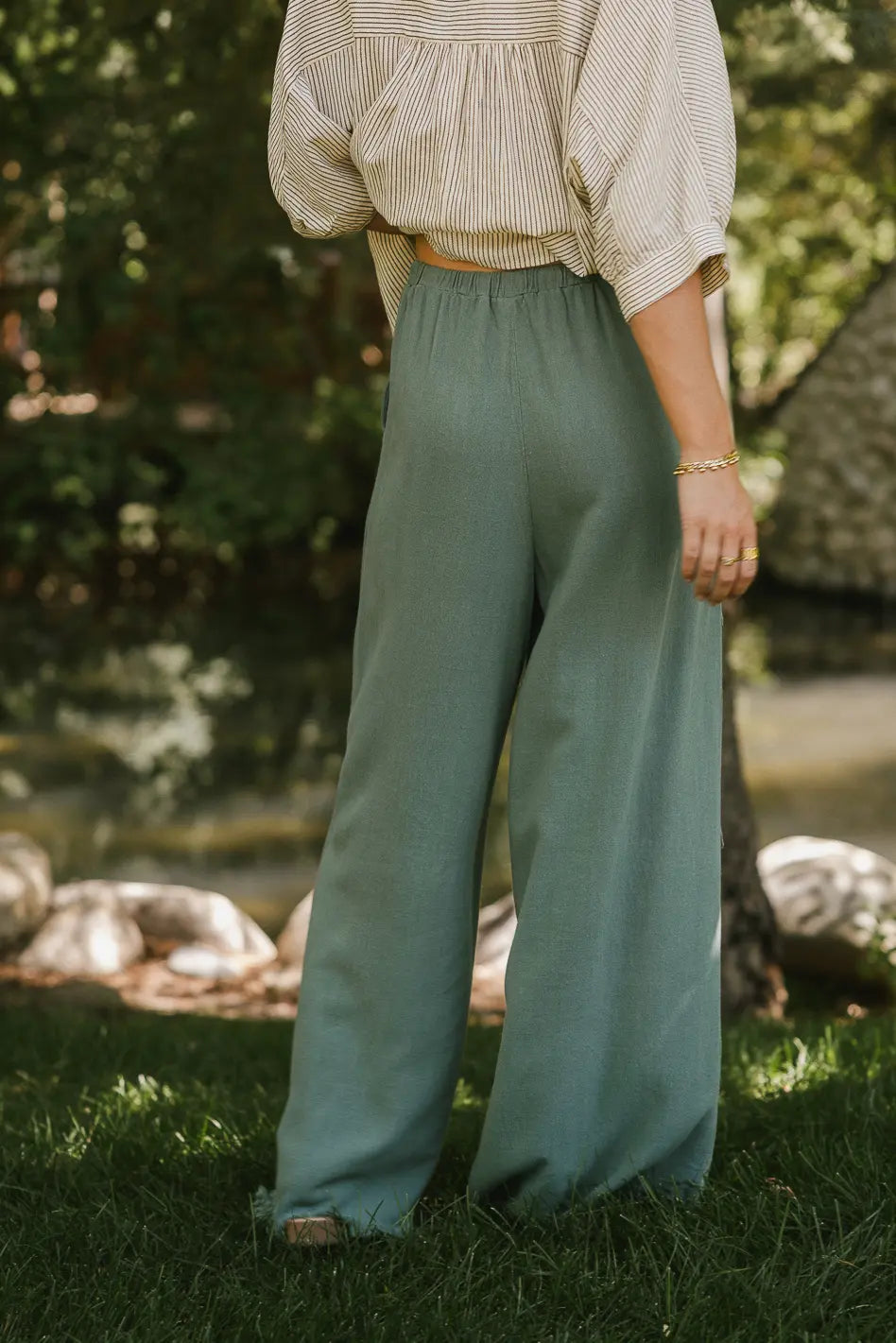 Tatum Woven Pants in Green FINAL SALE