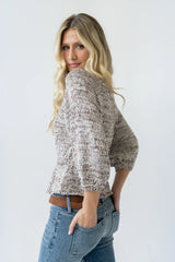 Maycie Two Toned Sweater in Brown