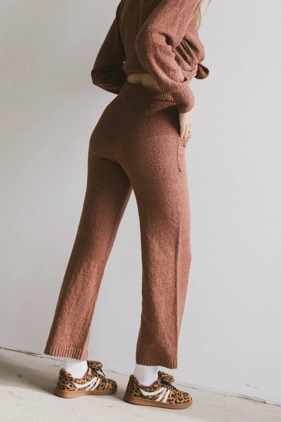 Breck Knit Pants in Brick FINAL SALE