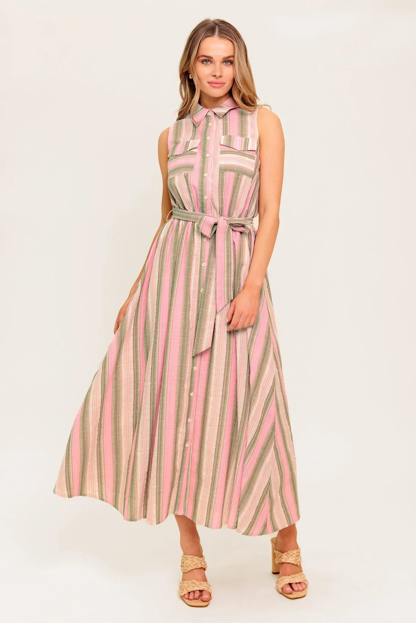 WINDSWEPT FIELDS MIDI DRESS OLIVE