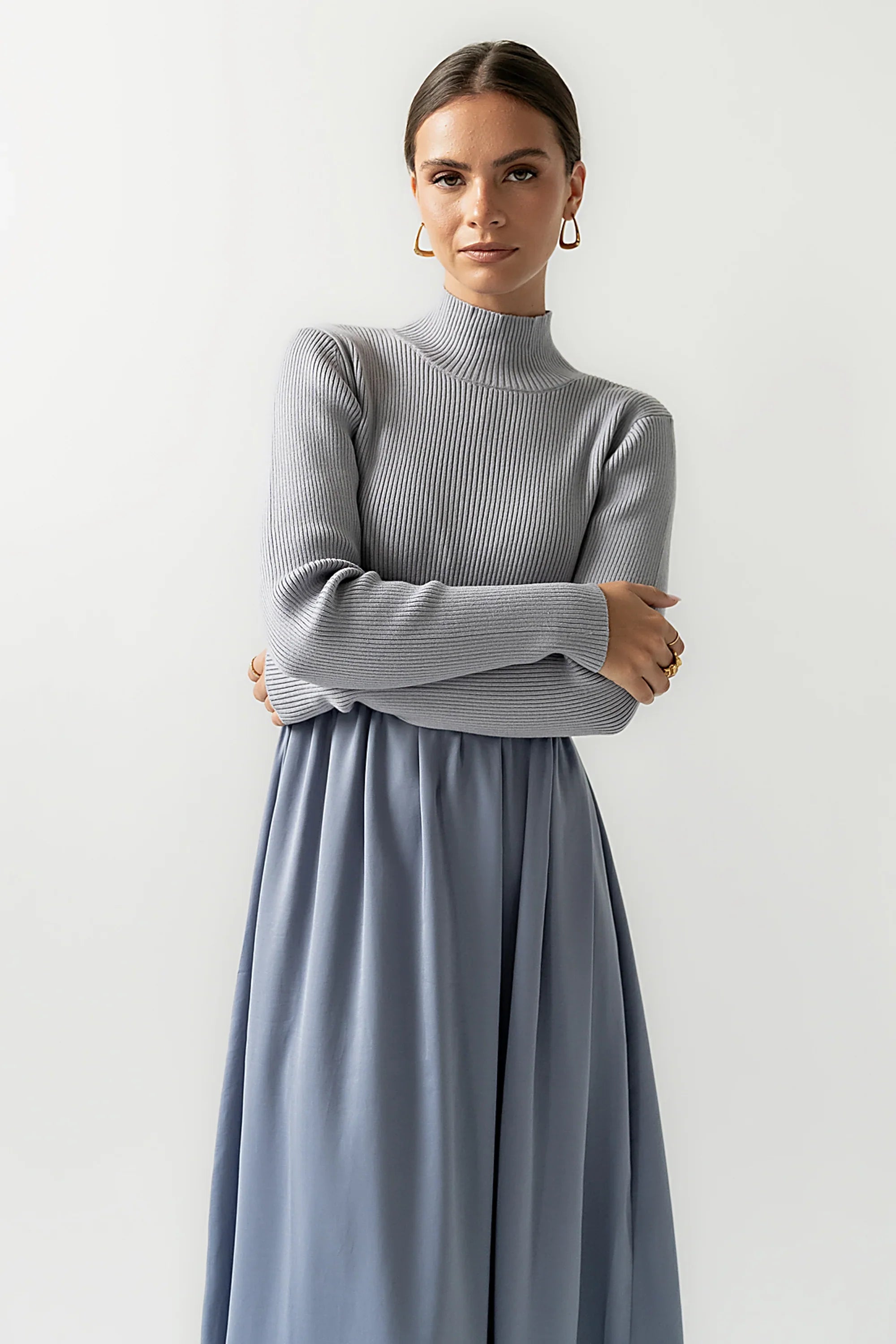 Zeda Midi Dress in Blue FINAL SALE