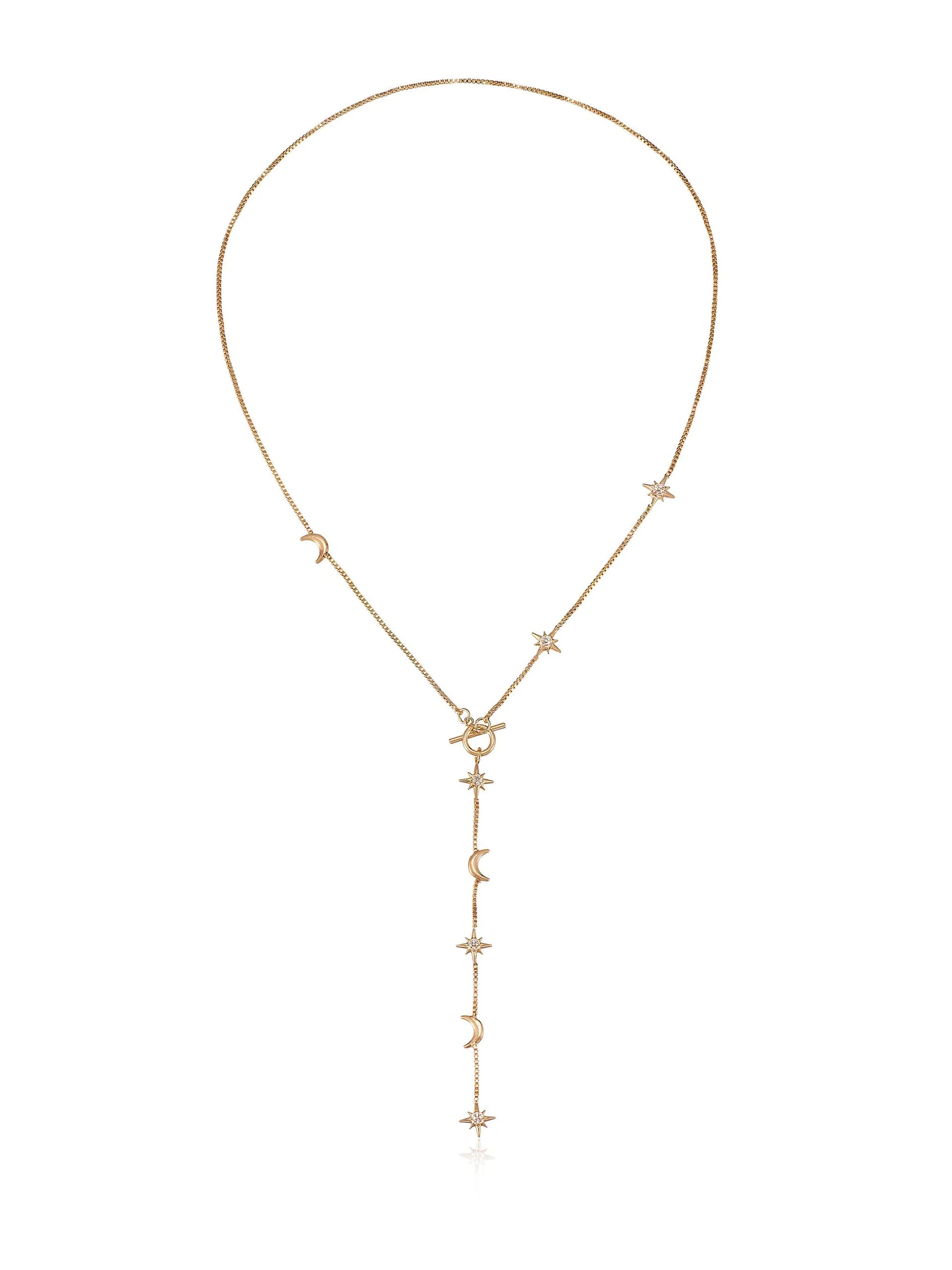 Delicate Celestial Lariat Necklace