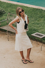 Justin Crochet Midi Skirt