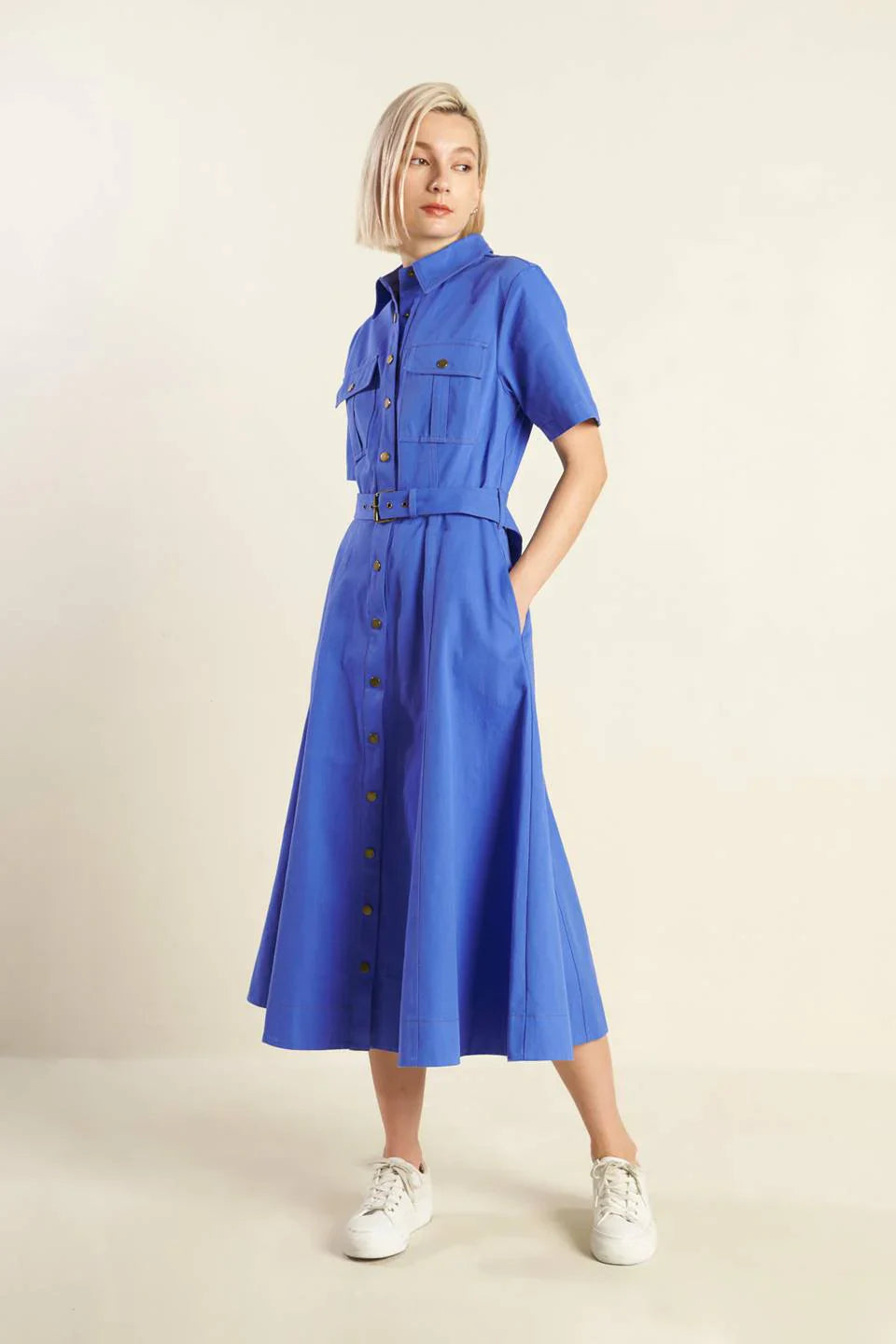 THE ESSENTIAL SHIRT DRESS BLUE