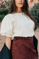 Aspen Puff Sleeve Top in Ecru FINAL SALE