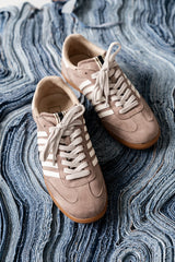 Stevie Striped Sneaker in Taupe FINAL SALE